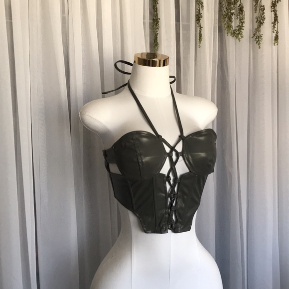 Faux Leather Corset Top - Picture 3 of 6